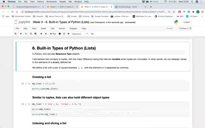 6. Built-in Types of Python (Lists)